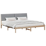 Bed Frame with Headboard Brown 200 x 200 cm Solid Pine Wood 3394398