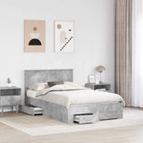 Bed Frame Concrete Grey 120 x 190 cm Engineered Wood 3410925