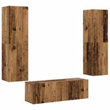Wall Mounted TV cabinets 3 pcs Old Wood Engineered Wood 3328965