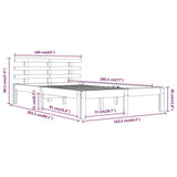 Bed Frame without Mattress White Solid Wood 160x200 cm 814765