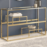 Console Table Gold Stainless Steel and Tempered Glass 350002