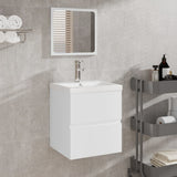 Bathroom Sink Cabinet with Basin and Mirror White 3114171