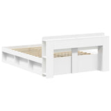 Bed Frame with Storage White 150 x 200 cm Engineered Wood 3433398