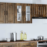 Kitchen Wall Cabinet with Glass Door Lucca Smoked Oak Engineered Wood 853912