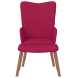Relaxing Chair with a Stool Wine Red Velvet 327671
