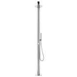Garden Shower with Grey Base 230 cm Stainless Steel 3070794