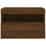 TV Wall Cabinet with LED Lights Brown Oak 60x30x40 cm 837195