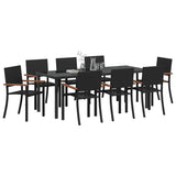 Garden Dining Set 9 pcs Black Powder-Coated Steel 3379421