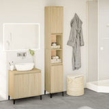 Bathroom Cabinet Sonoma Oak 30x30x190 cm Engineered Wood 847388