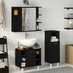 ZNTS Bathroom Furniture Set Set of 3 Black Oak Engineered wood 3333048