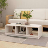 809913 Coffee Table White 110x50x34 cm Solid Wood Pine