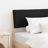 Upholstered Headboard Black 100 cm Solid Pine Wood 879136