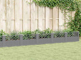 Garden Planter with Pegs Light Grey 363.5x43.5x43.5 cm PP 368028