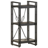 3-Tier Bookcase Black 40x30x80 cm Solid Mango Wood 320625