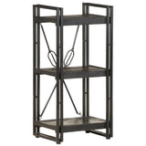 Bookcase Black Solid mango wood and powder-coated steel Medium 320625