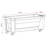 Calypso Planter with Wheels White 79 x 35 x 33 cm PP 42041719