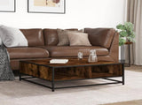 Coffee Table Smoked Oak 80x80x30 cm Engineered Wood and Metal 848771