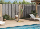 Outdoor Shower Grey 50x55x224 cm Poly Rattan and Acacia Wood 368207
