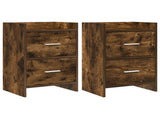 Bedside Tables 2 pcs Smoked Oak 40 x 30 x 60 cm Engineered Wood 8010972