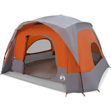 Family Tent Cabin 6-Person Grey and Orange Waterproof 4009557