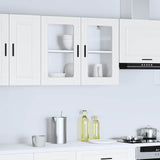 Kitchen Wall Cabinet with Glass Door Porto White 854087