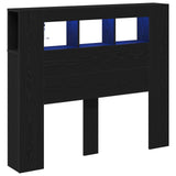LED Headboard Black Oak 120 x 18.5 x 103.5 cm Engineered Wood 863114