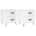 ZNTS Bedside Cabinets 2 pcs High Gloss White 40x35x47.5 cm Engineered Wood 827249