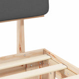 Bed Frame with Upholstered Headboard Dark Grey 100 x 200 cm 877370