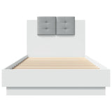 Bed Frame White Engineered wood, Plywood Single Bed 3210024