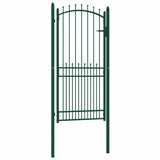 146397 Fence Gate "EMMEN" with Spikes Steel 104x147 cm Green