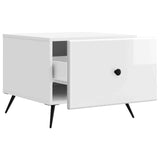 Coffee Table High Gloss White 49 x 50 x 40 cm Engineered Wood 895659