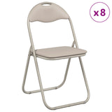 Folding Chair 8 pcs Sand 48 x 43.5 x 81 cm Faux Leather 42029053
