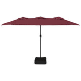 Double-Head Garden Parasol Bordeaux Red 449x265 cm 362949