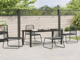 Garden Dining Set 5 pcs Black Powder-Coated Steel 3379389