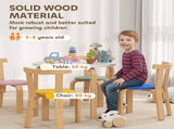 5 Piece Kids Table and Chairs Set, Wooden Toddler Table and Chairs Set for Nursery, Playroom, T3398P422134