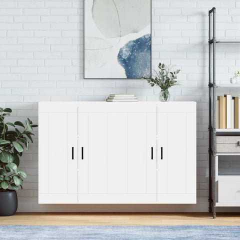 Wall Mounted Cabinets 2 pcs White Engineered Wood 3198017