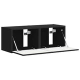 TV Wall Cabinet 2 pcs Black 39 x 31 x 29.5 cm Engineered Wood 892172
