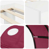 Bed Frame with Tunnel 3 pcs White and Red Engineered Wood 3423609
