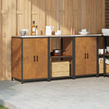 Kitchen Storage Set HATTEM 3 pcs Rusty Steel 3392700