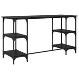 Desk with Shelf Black Oak 140 x 50 x 75 cm Engineered Wood 886270