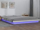 LED Bed Frame without Mattress White 160x200 cm Solid Wood 819983