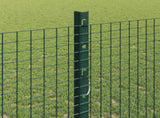 Welded Wire Fence with Posts 25 x 1.2 m PVC-Coated Steel Green 3336484