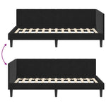 Corner Bed Frame with Headboard Black 90 x 190 cm Velvet 42016343