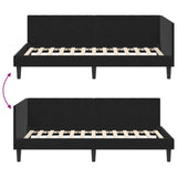 Corner Bed Frame with Headboard Black 100 x 200 cm Velvet 42016363