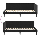 Corner Bed Frame with Headboard Black 100 cm x 200 cm Velvet 42016363