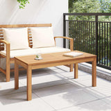 Table Brown 95 x 45 x 40 cm Solid Teak Wood 42006410