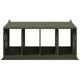 Chicken Nesting Box with 4 Compartments Olive Green Metal 864343