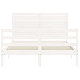 Bed Frame without Mattress White 140x190 cm Solid Wood 3195007