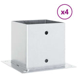 Post Bases Square 4 pcs Silver 141x141 mm Galvanised Steel 42000016
