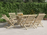 Folding Garden Chair Set of 6 Grey Solid teak wood Standard 3155071